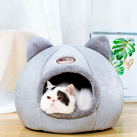 Łóżko dla zwierząt dom jaskiniowy na mata pod kuwetę dla kota produkty dla zwierząt akcesoria domowe panier pour chat koty przytulne łóżka do spania cama de gato 3